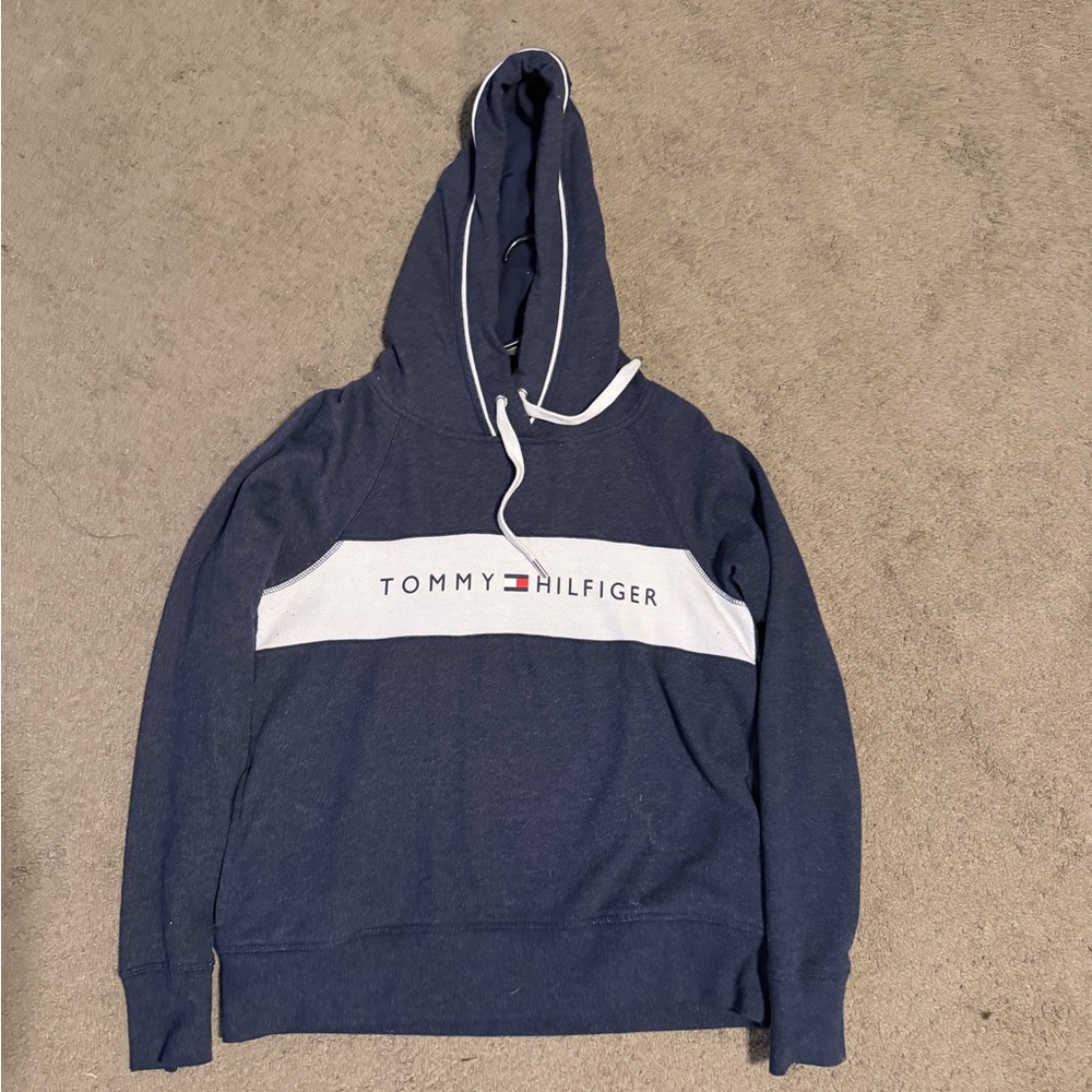 Tommy Hilfiger Blue and White Pullover